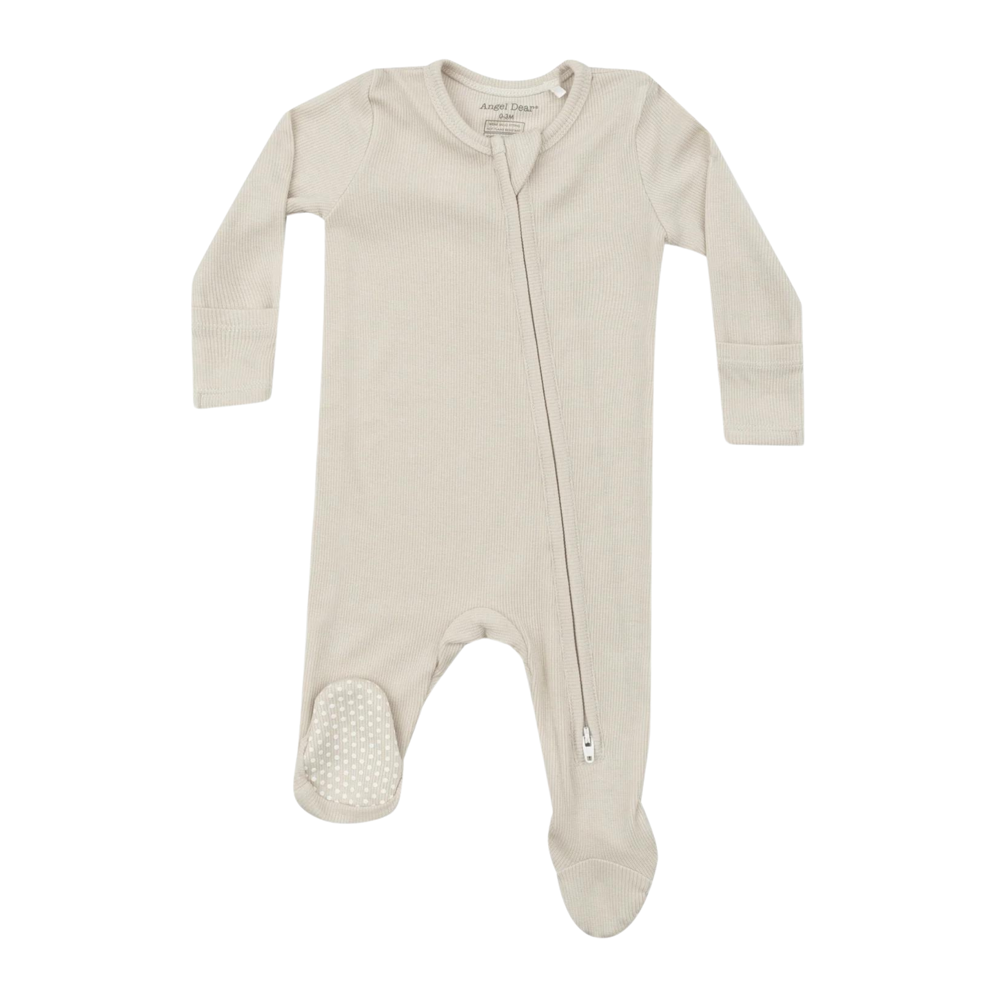 Angel Dear Ribbed Birch Zipper Footie