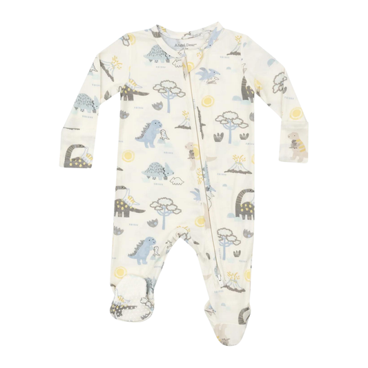 Angel Dear Baby Loves Dinos Zipper Footie