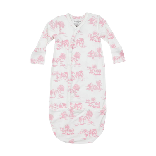 Angel Dear Farm Toile Pink Bundle Gown