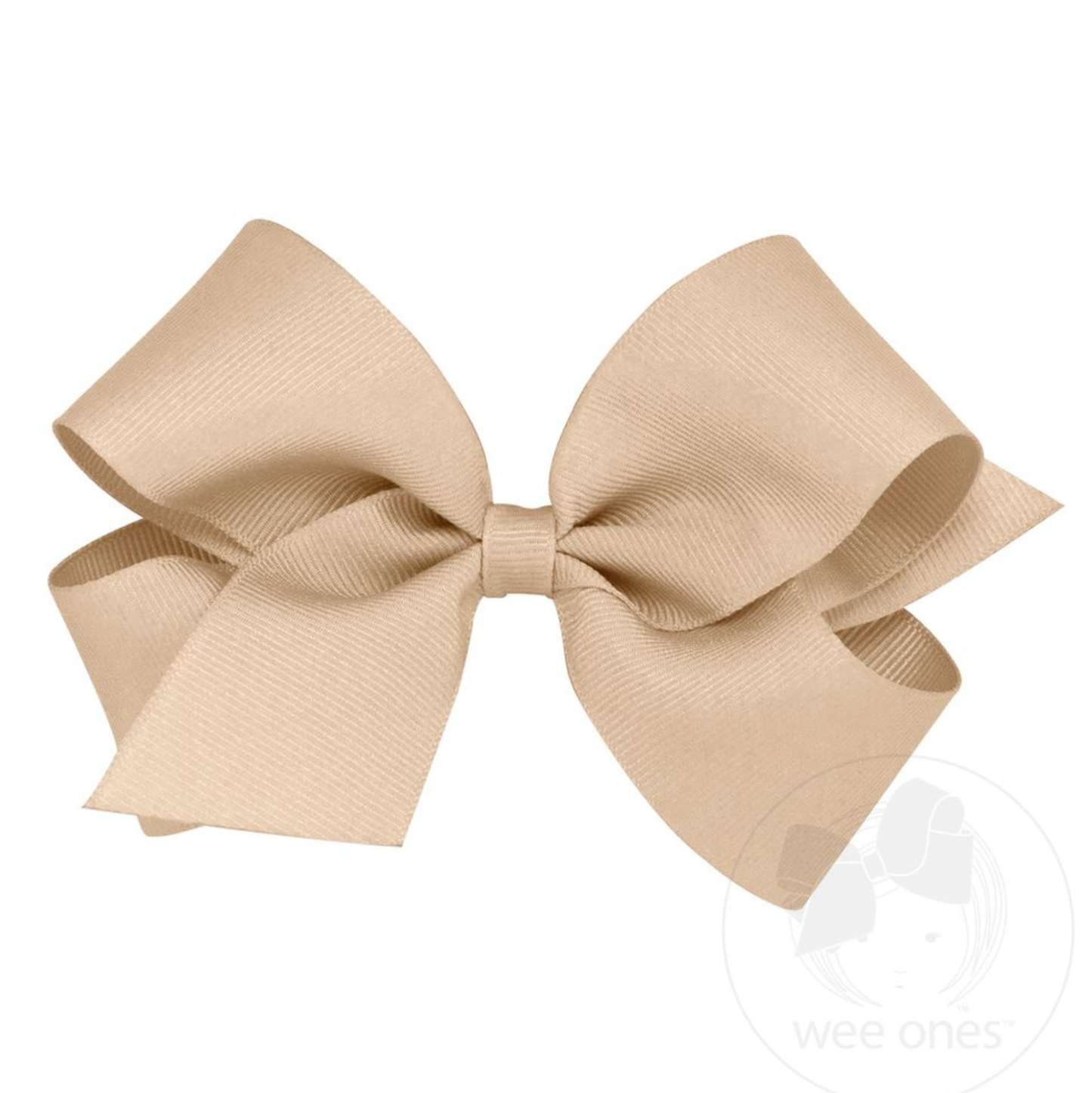 Wee Ones Grosgrain Bow Oatmeal