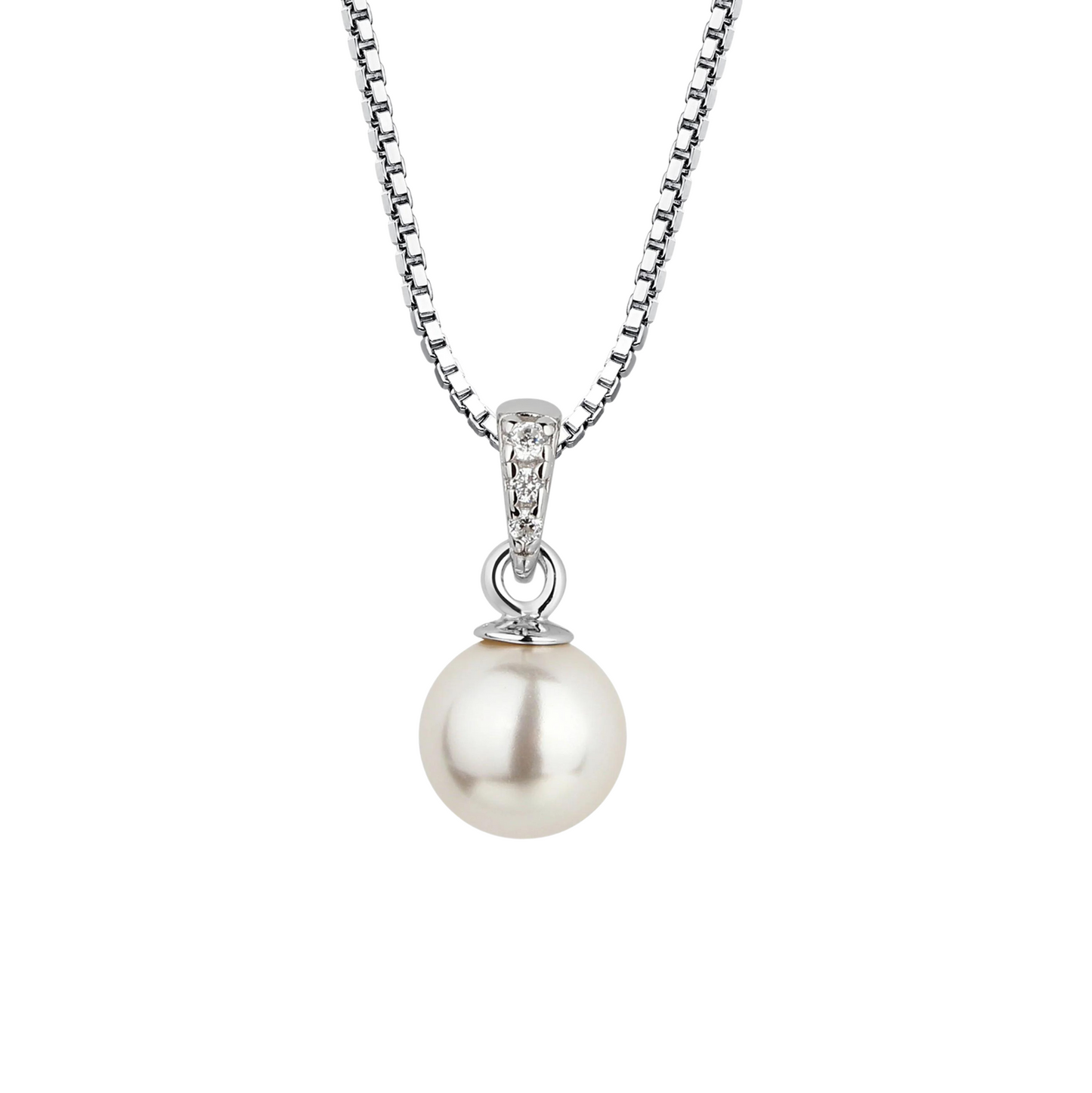 Cherished Moment White Pearl Dangle Necklace