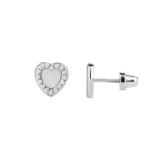 Cherished Moments Mother of Pearl Heart Earring