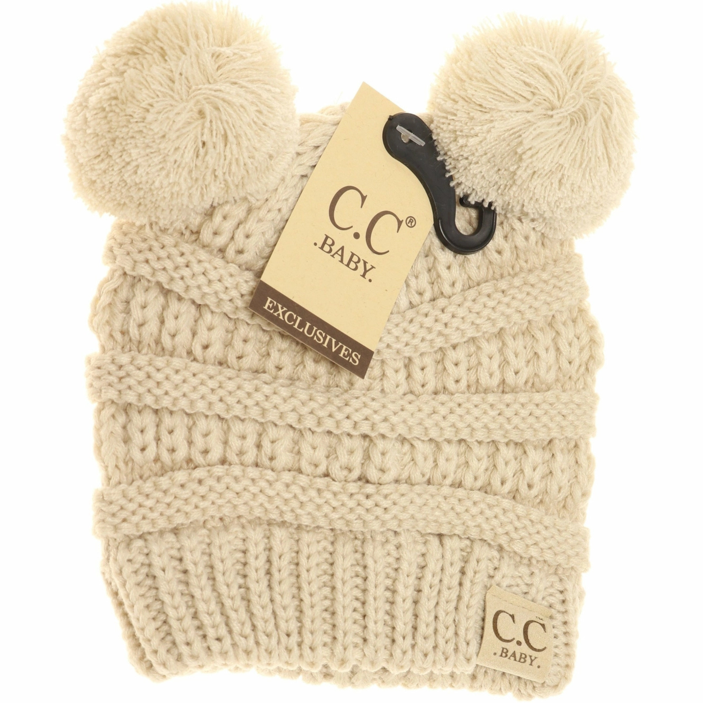 C.C. Beanie Baby Double Pom Beige