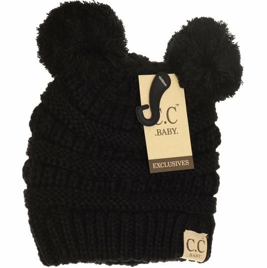 C.C. Beanie Baby Double Pom Black