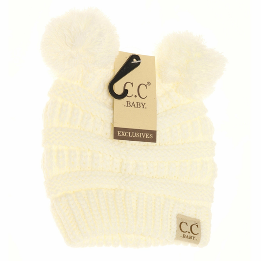 C.C. Beanie Baby Double Pom Ivory