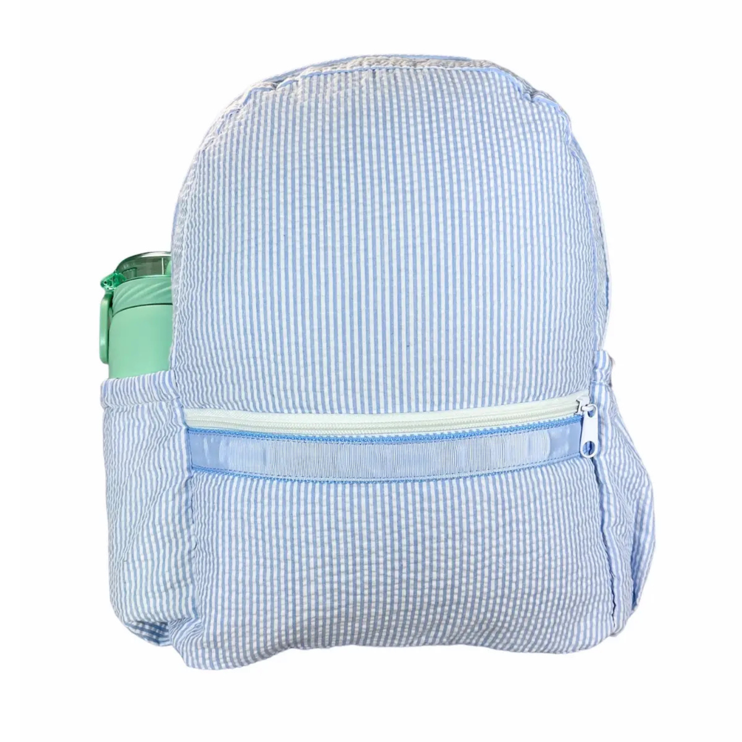 Mint Baby Blue Seersucker Backpack