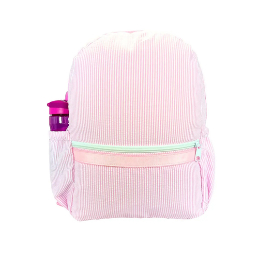 Mint Pink Seersucker Backpack