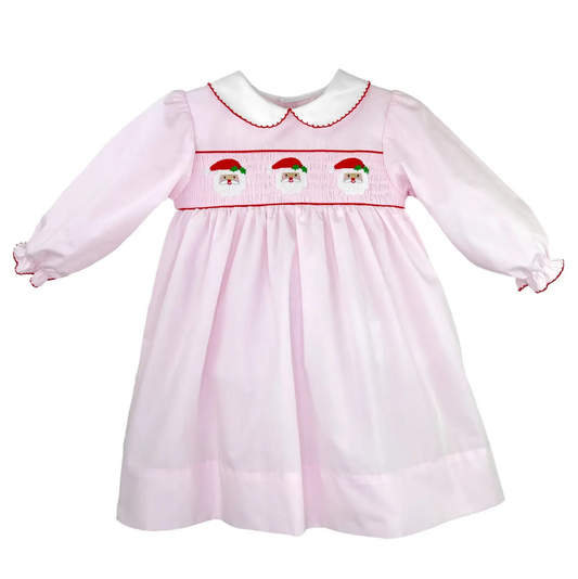 Petit Ami Pink Smock Santa Dress