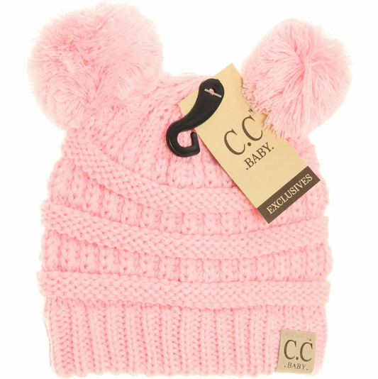 C.C. Beanie Baby Double Pom Pale Pink