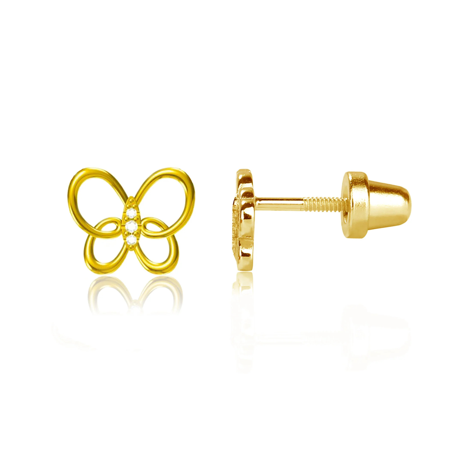 Cherished Moments Gold Plated Butterfly w/ Clear CZ Body