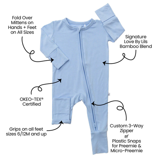 Laree + Co Lillian Trisomy 18 Blue Footie