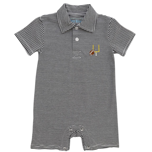Itsy Bitsy Black Game Day Polo Shortall