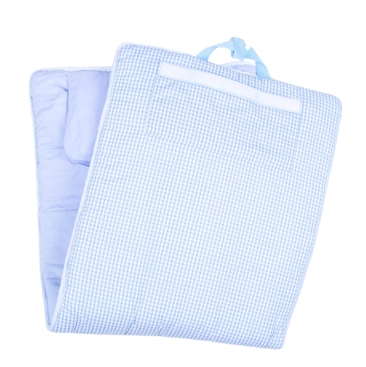 Mint Baby Blue Gingham Nap Mat