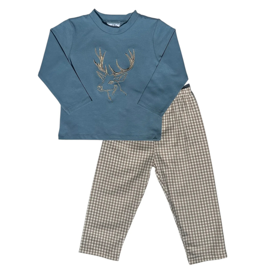 Three Sisters Deer Embr. Pant Set
