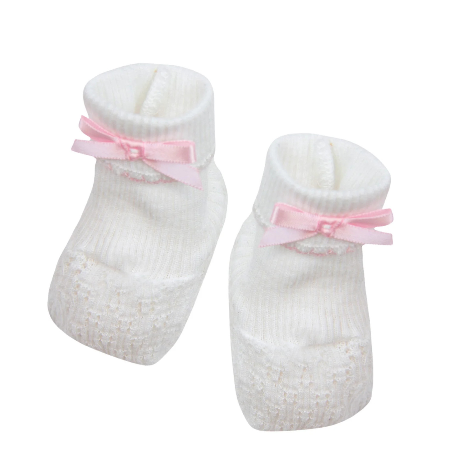 Paty Booties White - Pink Bow