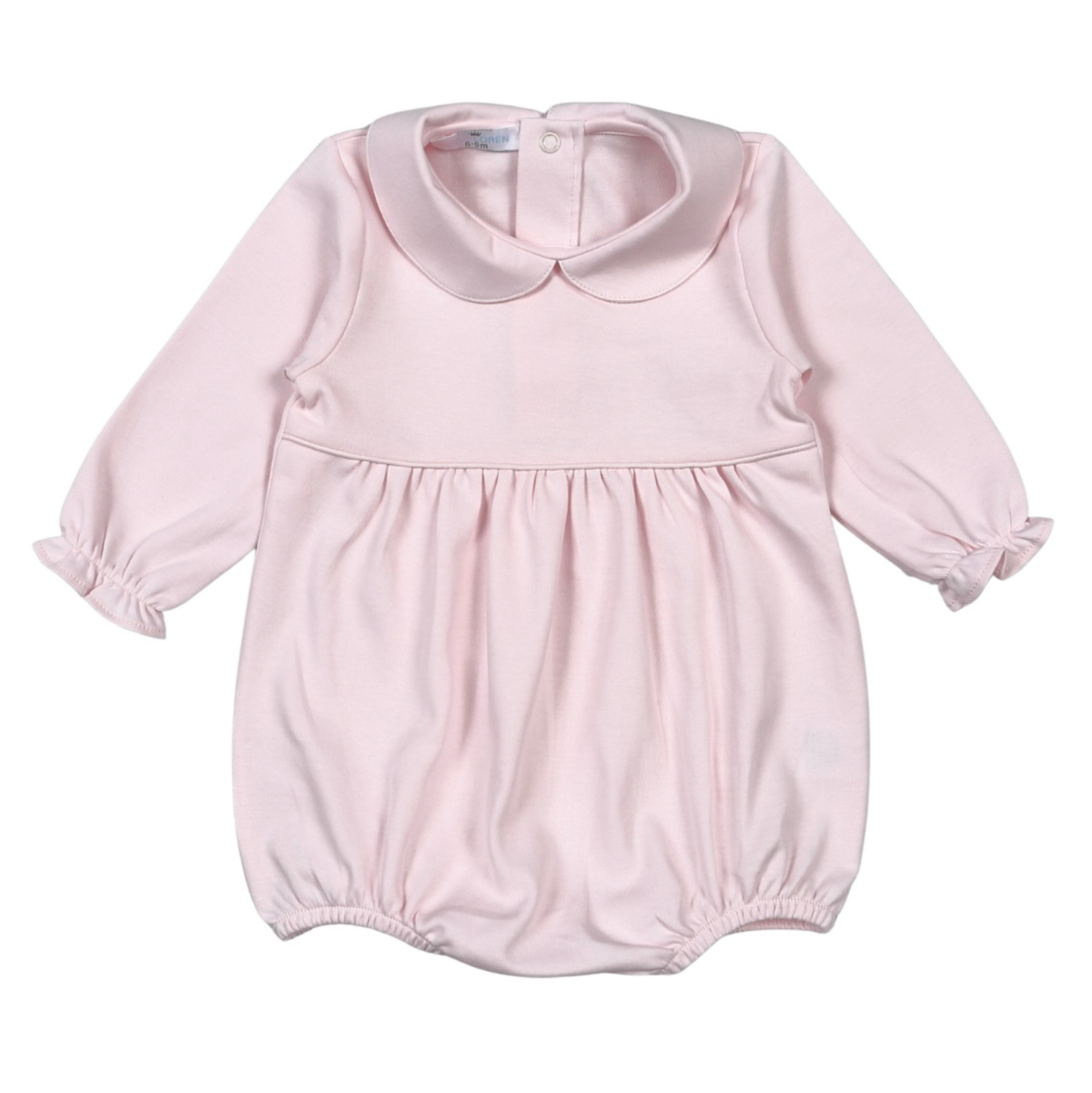 Baby Loren Pink Long Sleeve Pima Bubble