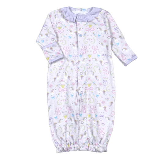 Baby Loren Unicorns Pima Converter Gown