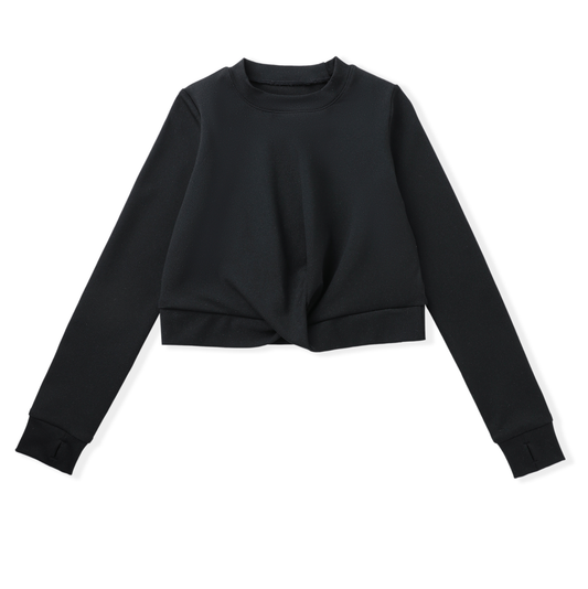 Swoon Active Black Knot Top