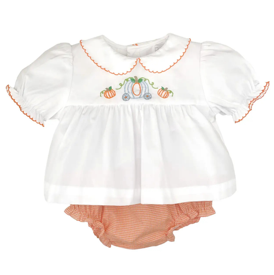 Petit Ami Princess Pumpkin Embr. Diaper Set