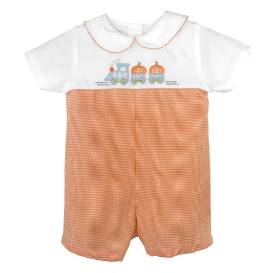 Petit Ami Pumpkin Train Embr. Shortall
