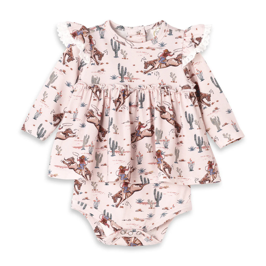 Prairie Princess Lace Edge Skirted Bodysuit