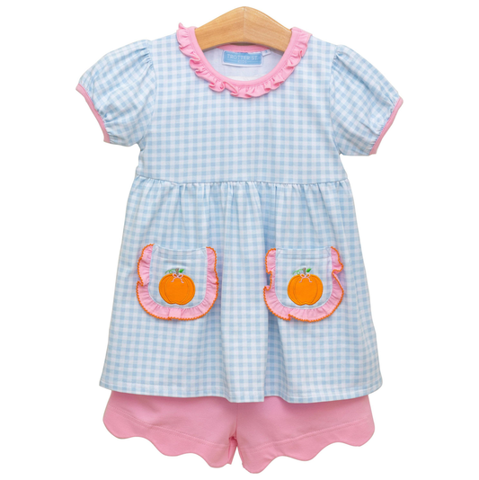 Trotter St. Pumpkin Ruffle Short Set