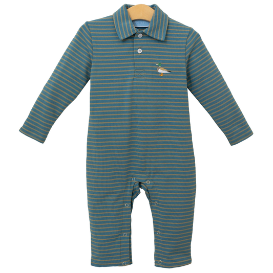 Trotter St. Mallard Embr. Polo Romper