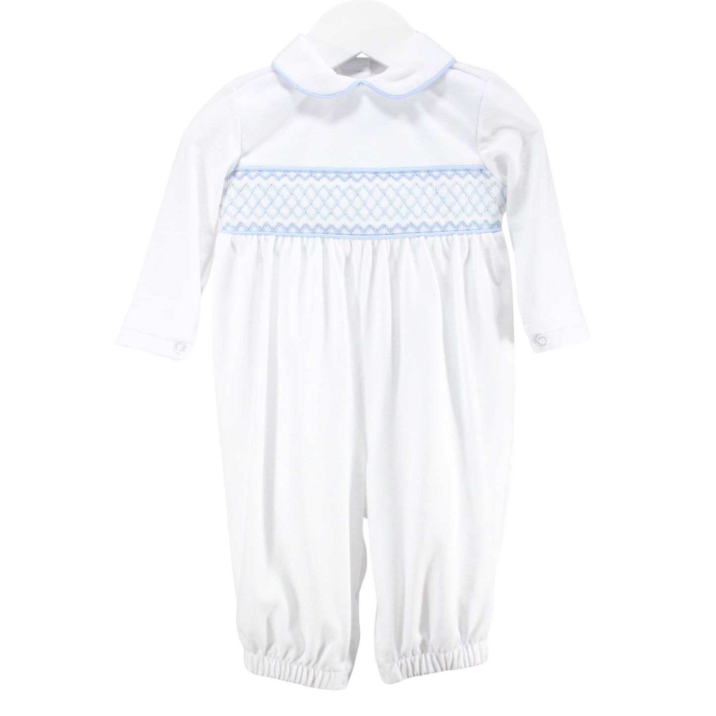 Baby Blessings White & Lt Blue Levi Gown