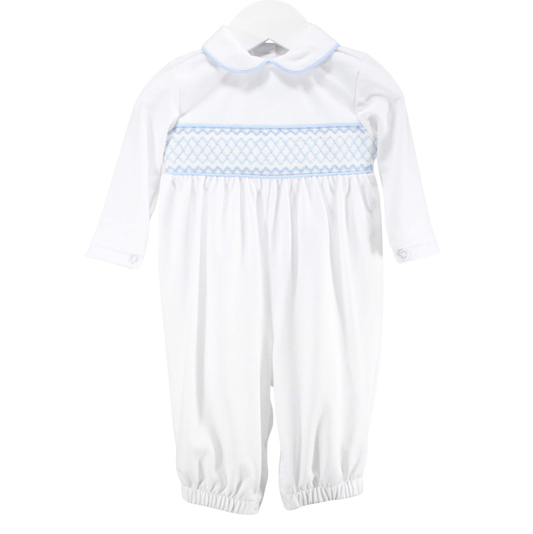 Baby Blessings White & Lt Blue Levi Gown