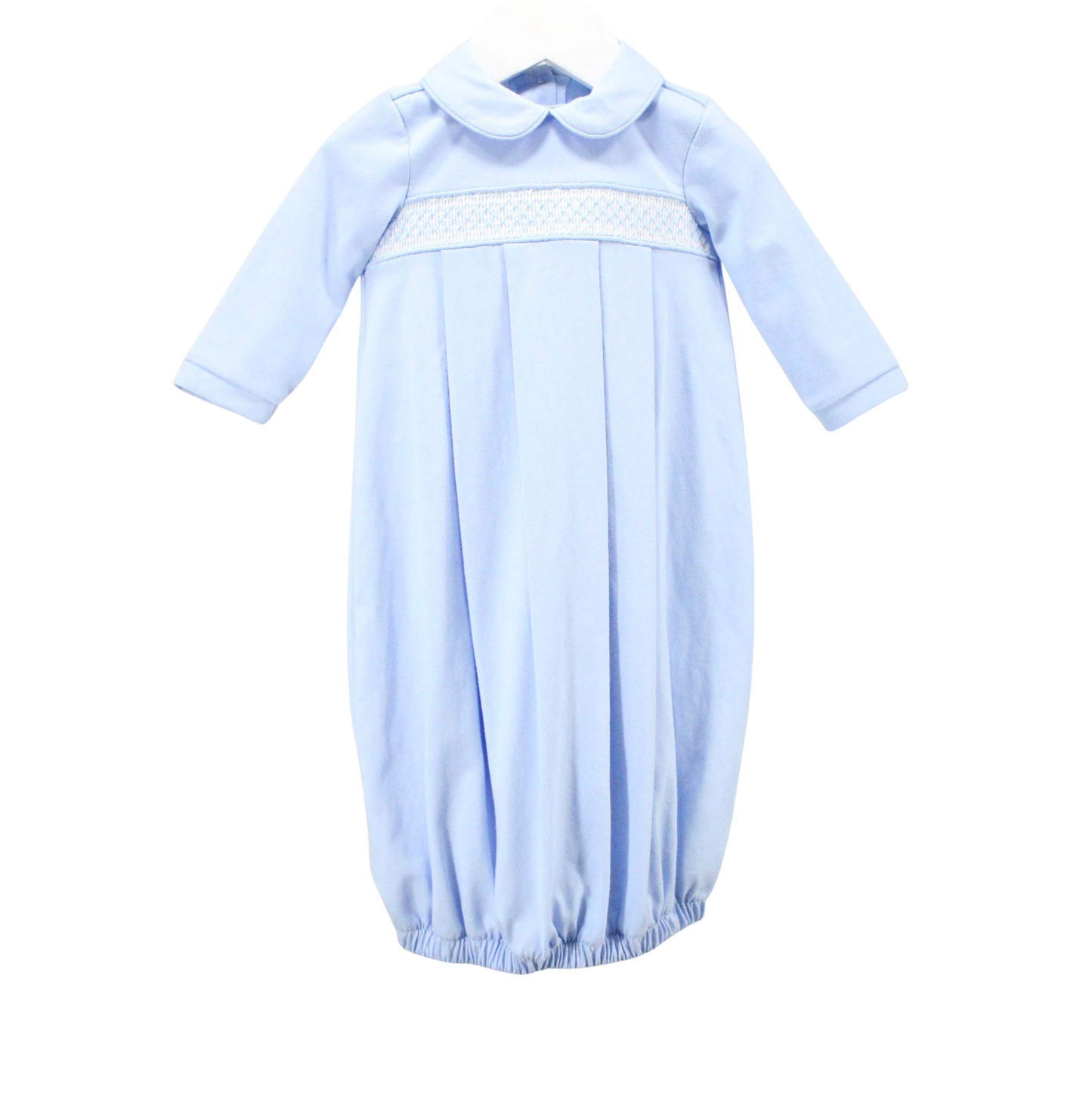 Baby Blessings Blue & White Geometric Levi Gown