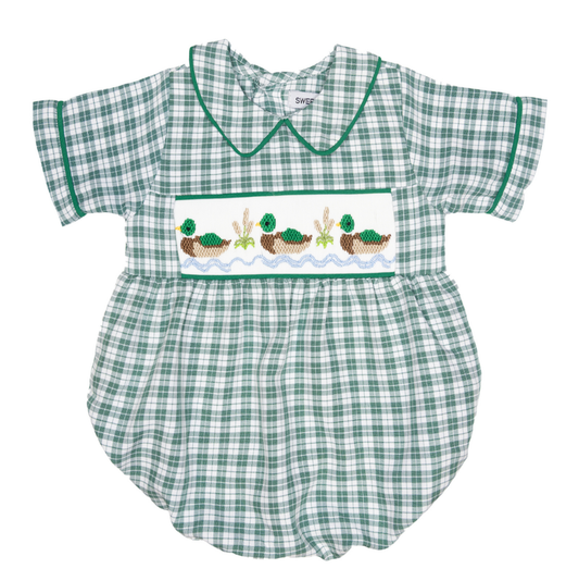 Sweet Dreams Blue Mallard Smocked Bubble