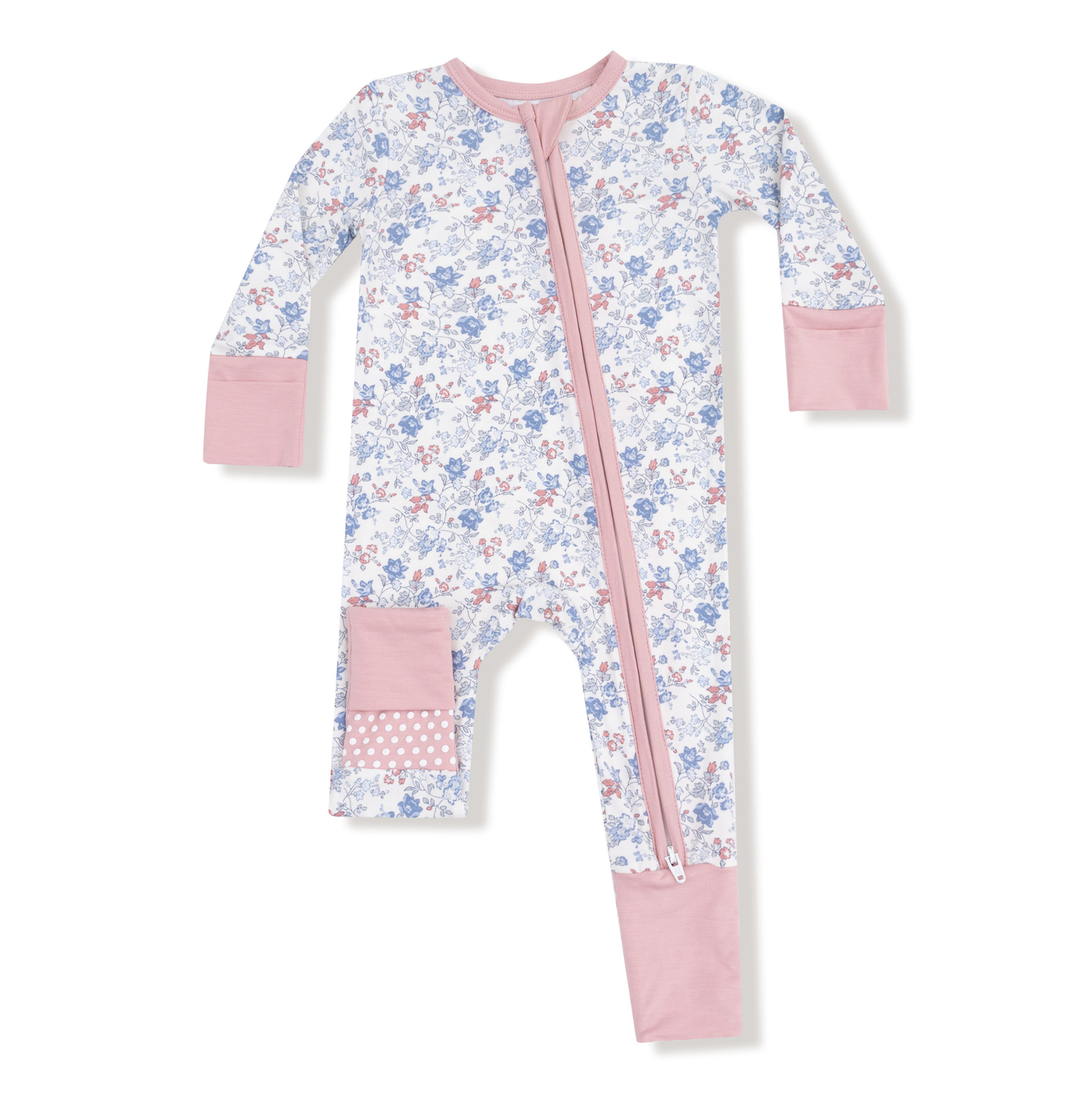 Angel Dear Country Girl Floral 2 Way Zipper Romper