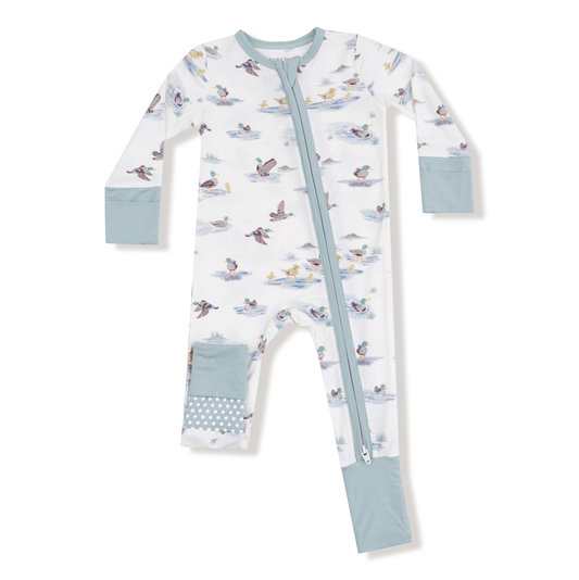 Angel Dear Migrating Mallards 2 Way Zipper Romper