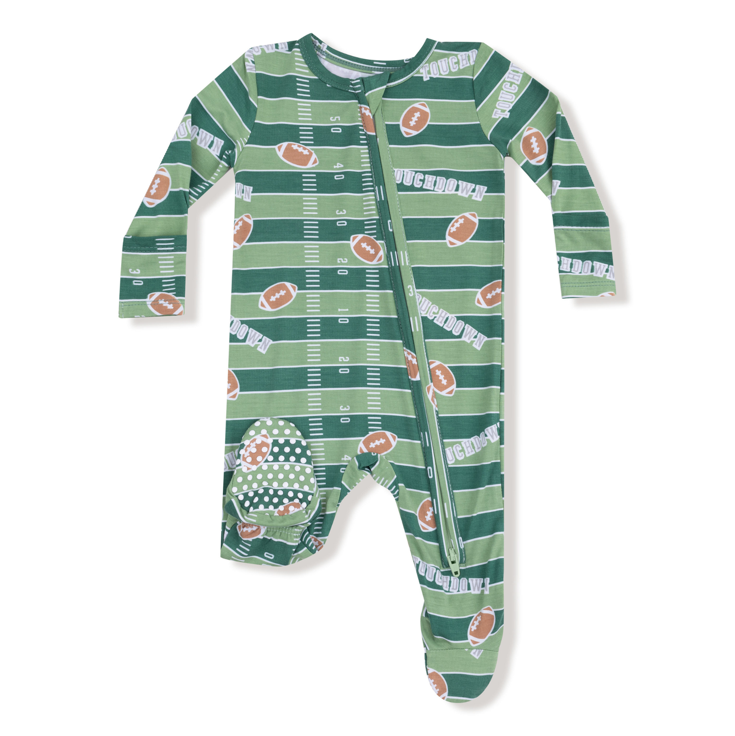 Angel Dear Football Field Glow in the Dark Zipper Footie