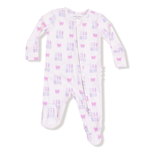 Angel Dear Lil Sis 2 Way Ruffle Zipper Footie
