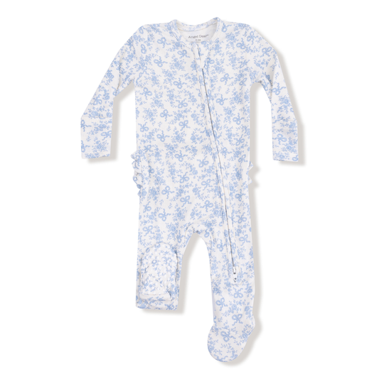 Angel Dear Romi Floral 2 Way Ruffle Zipper Footie