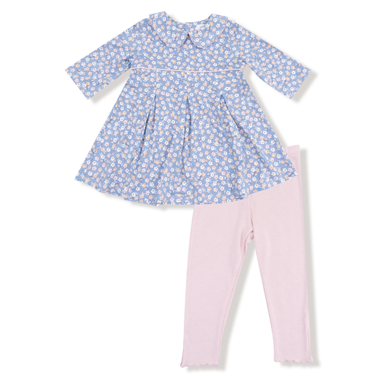 Angel Dear Country Calico Dress + Legging Set