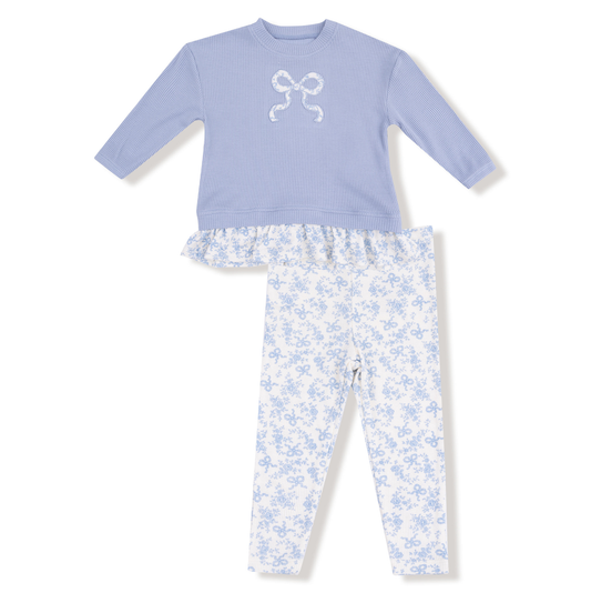 Angel Dear Romi Floral Waffle Pullover + Legging Set