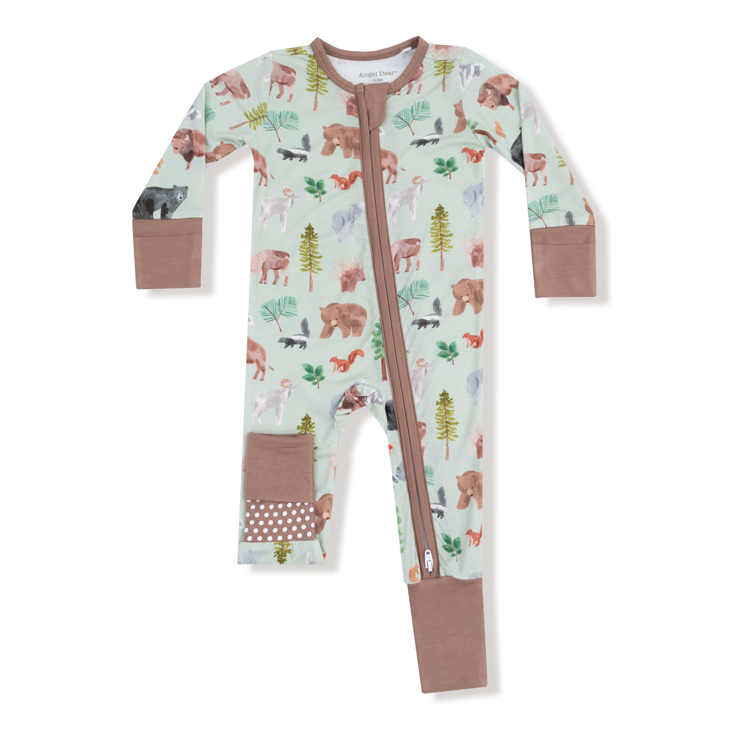 Angel Dear American Woodland Animals 2 Way Zipper Romper