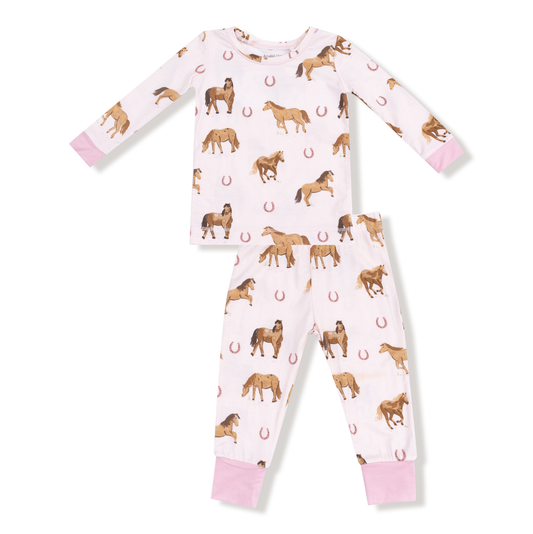 Angel Dear Pink Horses Loungewear Set