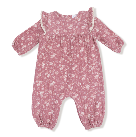 Angel Dear Bandana Floral Ruffle Sleeve Romper