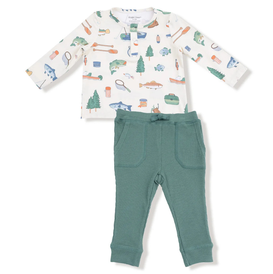 Angel Dear Fishing Things Henley Jogger Set