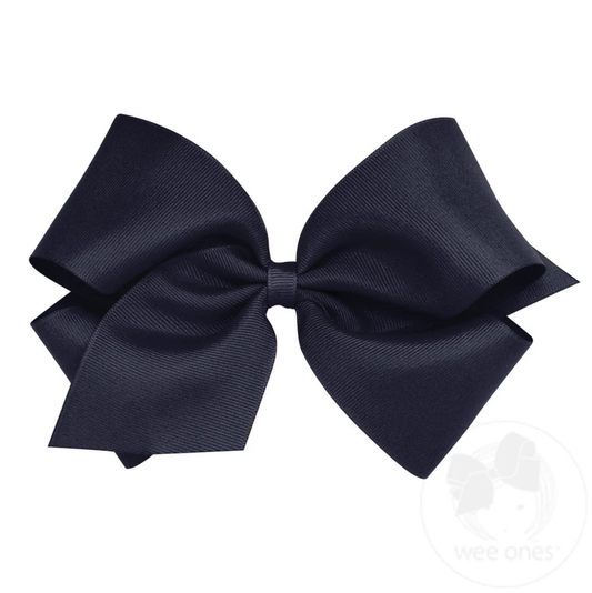 Wee Ones Grosgrain Bow Navy