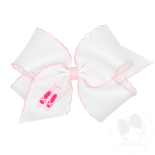 Wee Ones Ballet Slipper Embr. Moonstitch Bow - King