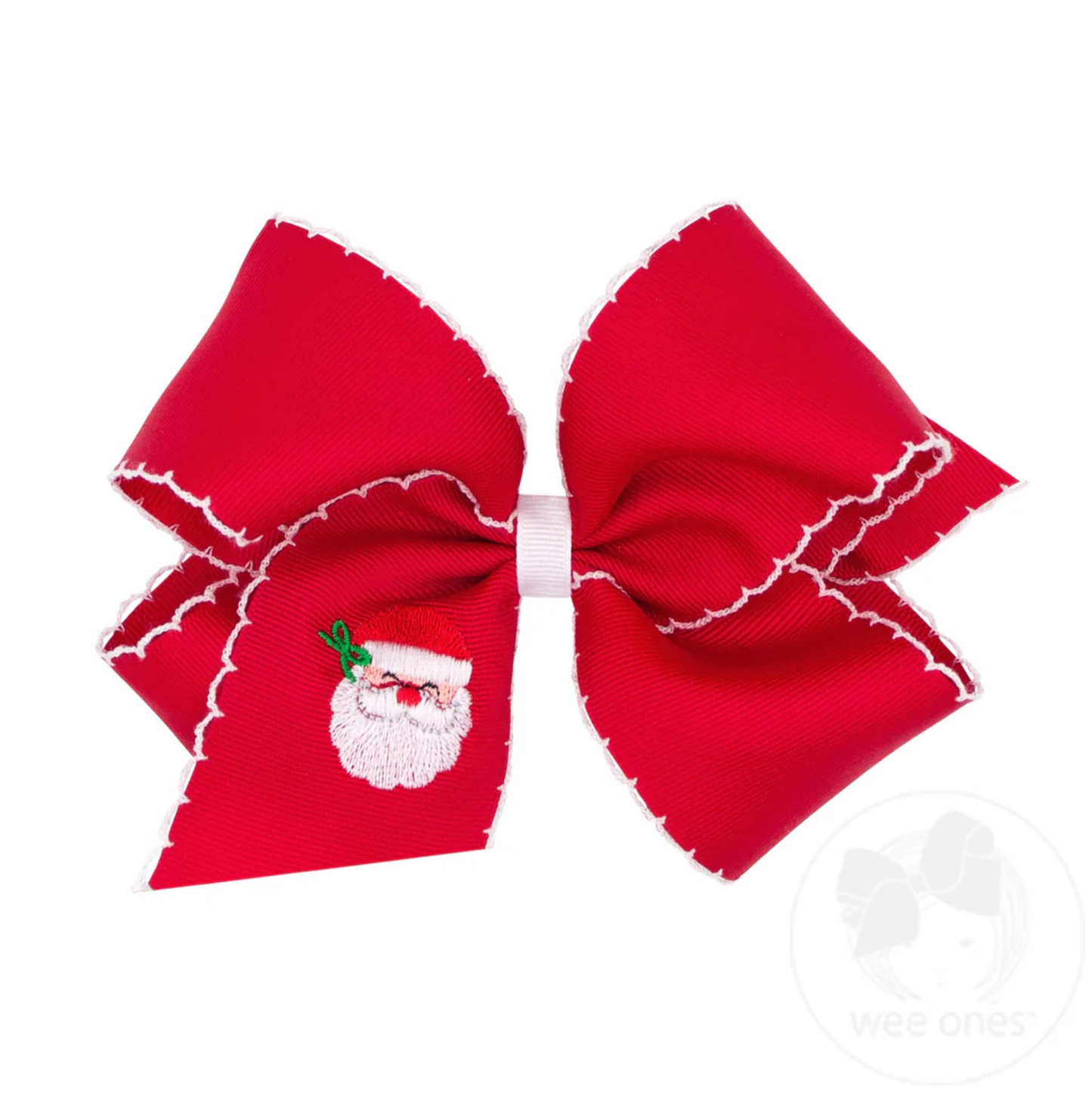 Wee Ones Red Santa Emb. Bow - King