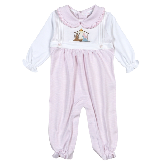 Baby Loren Pink Holy Night Embroidered Romper