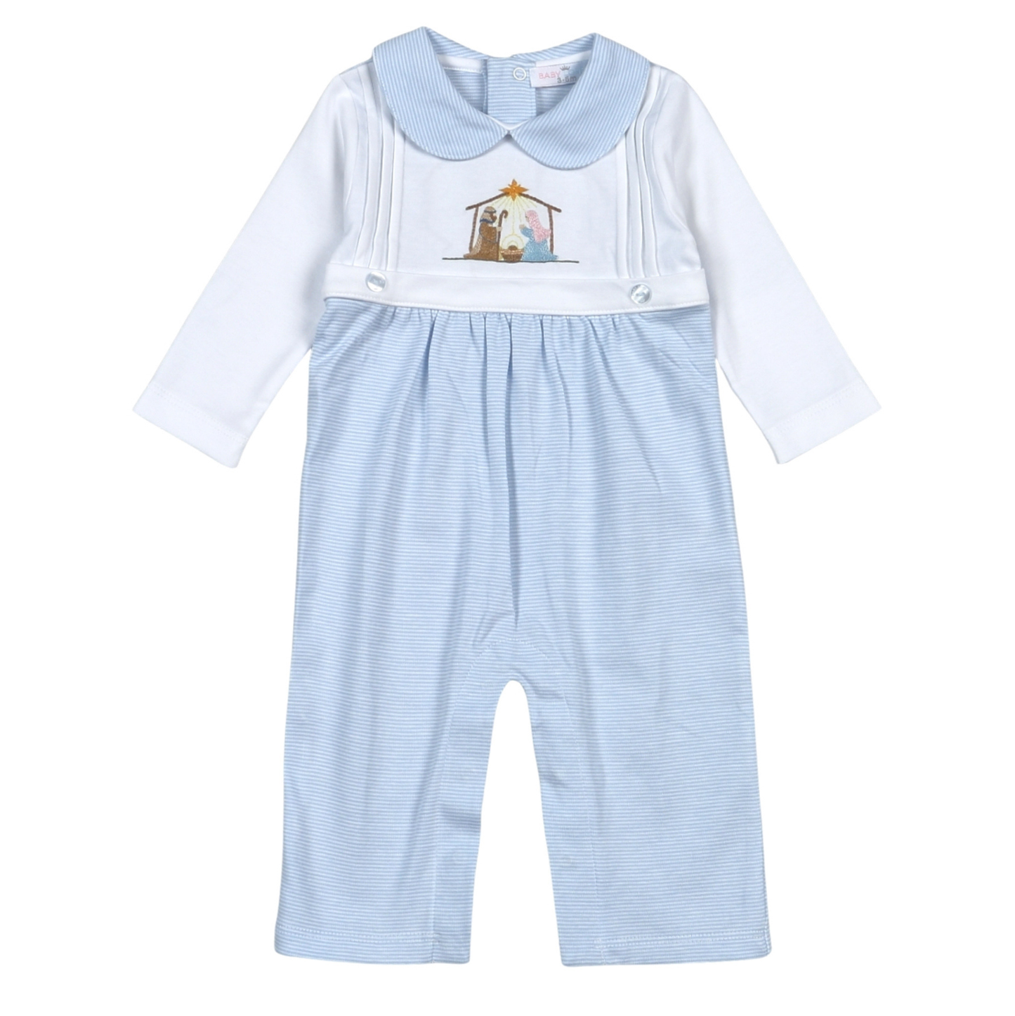 Baby Loren Blue Holy Embroidered Longall