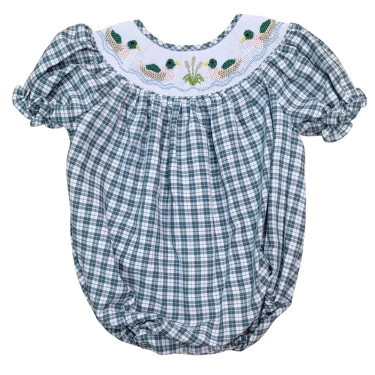 Sweet Dreams Pink Mallard Smocked Bubble