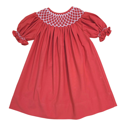 Red Catherine Dress w/ White Pearl