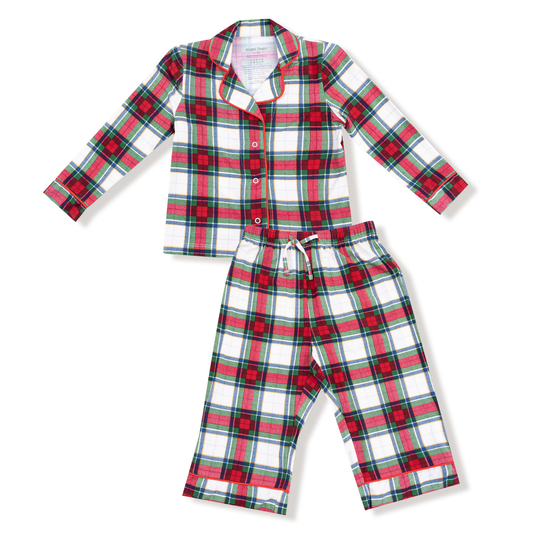 Angel Dear Holiday Plaid Coat Style Lounge Set